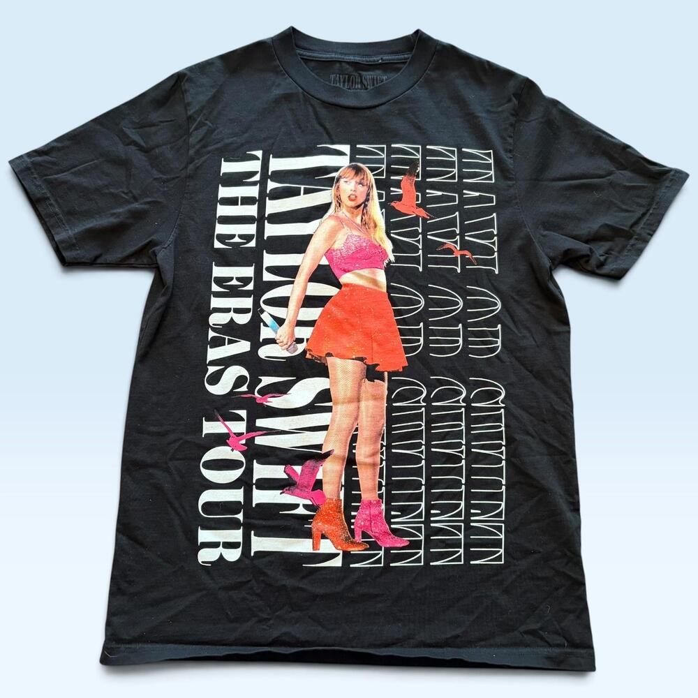 Taylor Swift Shirt Mens Small Black The Eras Tour 2023 2024 Tour Dates